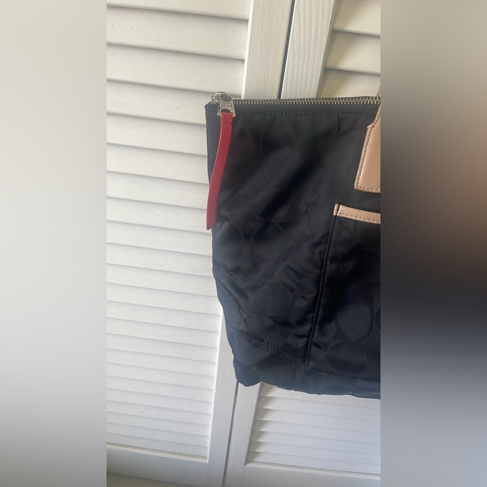 Coach Legacy Weeknd Signature Black Nylon East West Tote - Picture 4 of 12